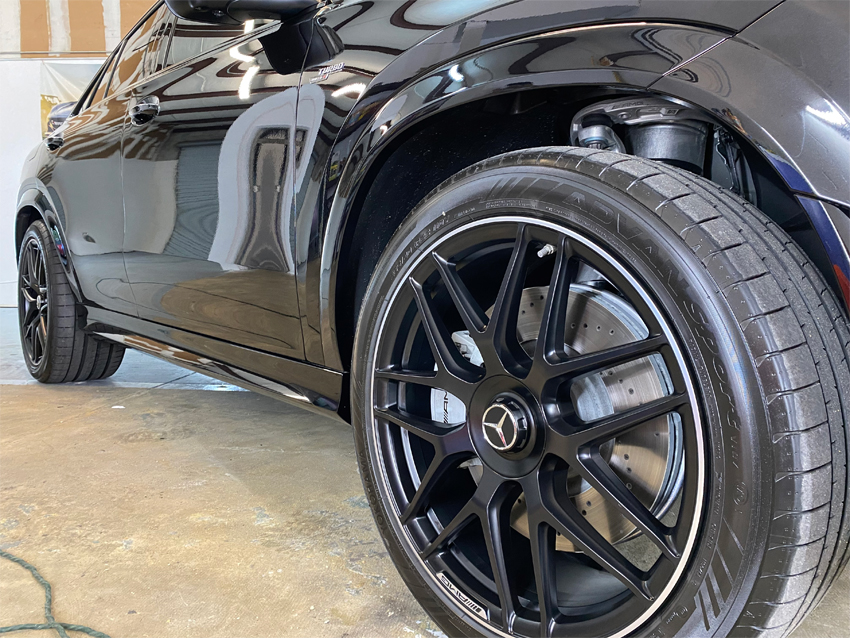 Mercedes AMG wheel with glossy ceramic coated finish